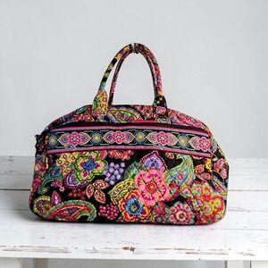 Vera Bradley Retired Va Va Bloom Duffel Bag Floral Paisley Travel Bag Weekender